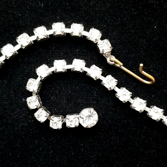 Vintage Mid Century 1950s Glamorous Rhinestone Choker Necklace - Picture 8 of 13